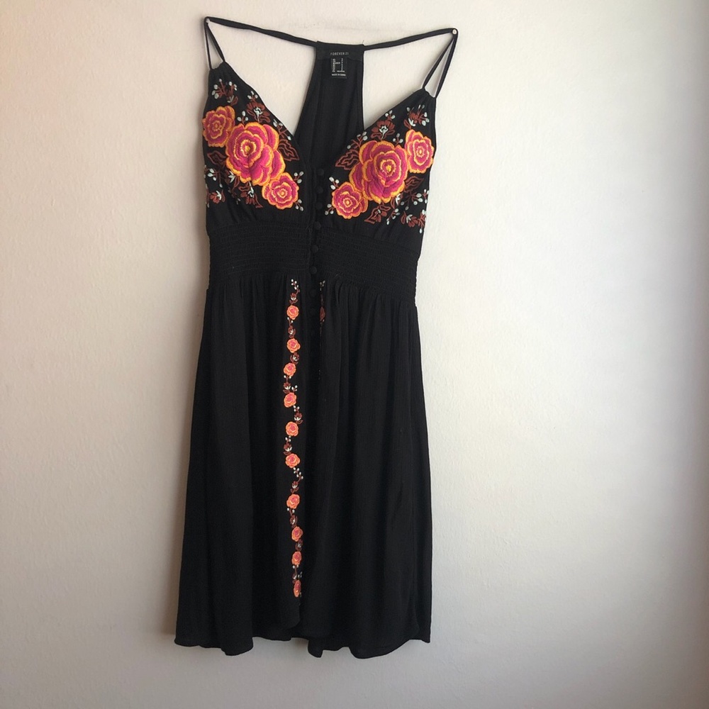 black forever21 flower sundress